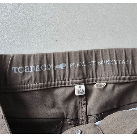 Toad&Co Flextime Skinny Pant Women's 4 Brown - Picture 3 of 16